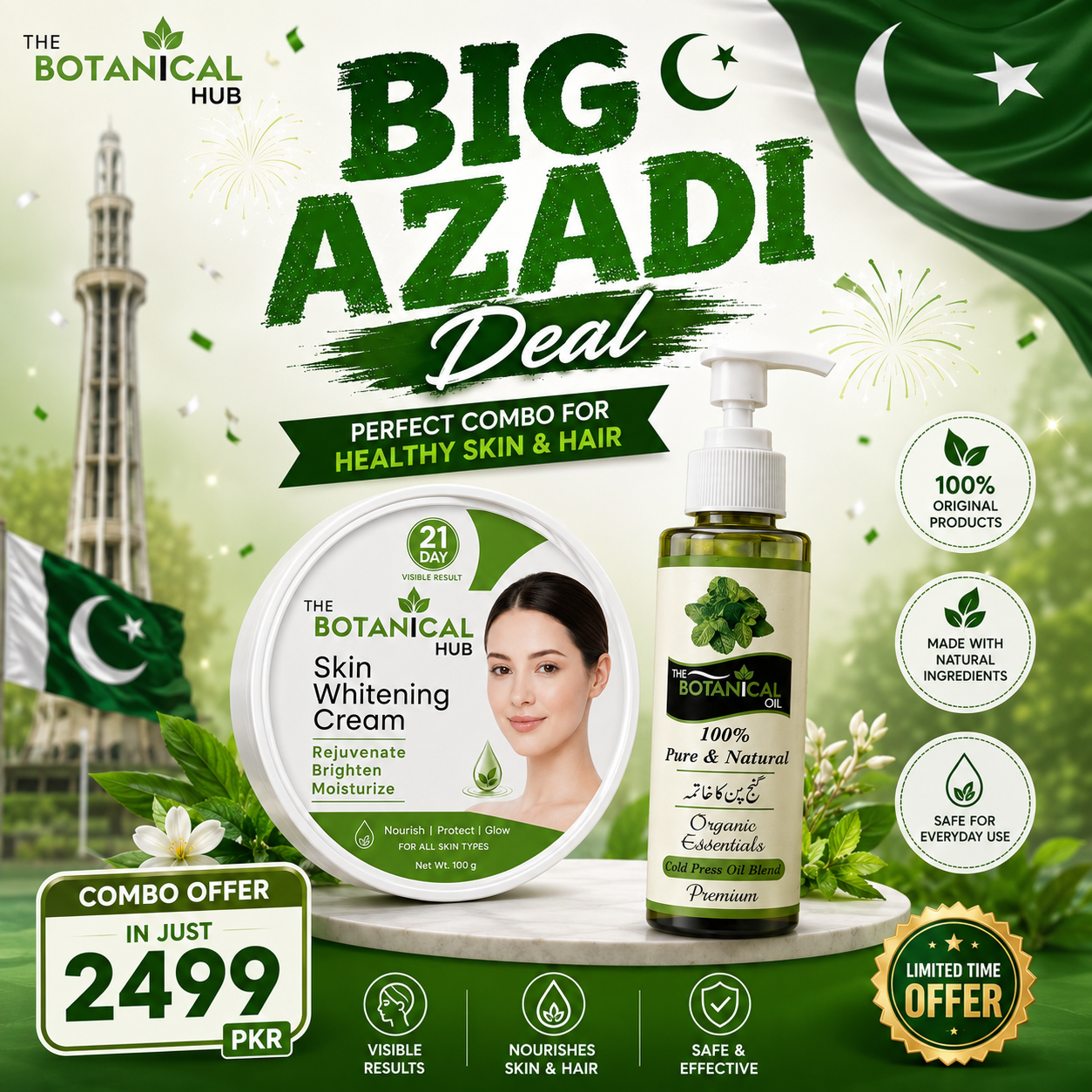 Big Azadi Deal Herbal Oil & Whitening Cream